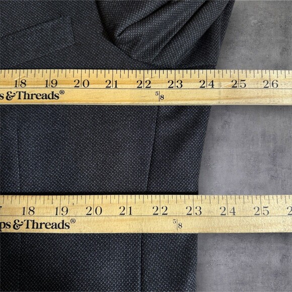 NORDSTROM Mens Blazer Sport Coat Two Button Jacket 48R WOOL Charcoal Gray - Picture 10 of 12